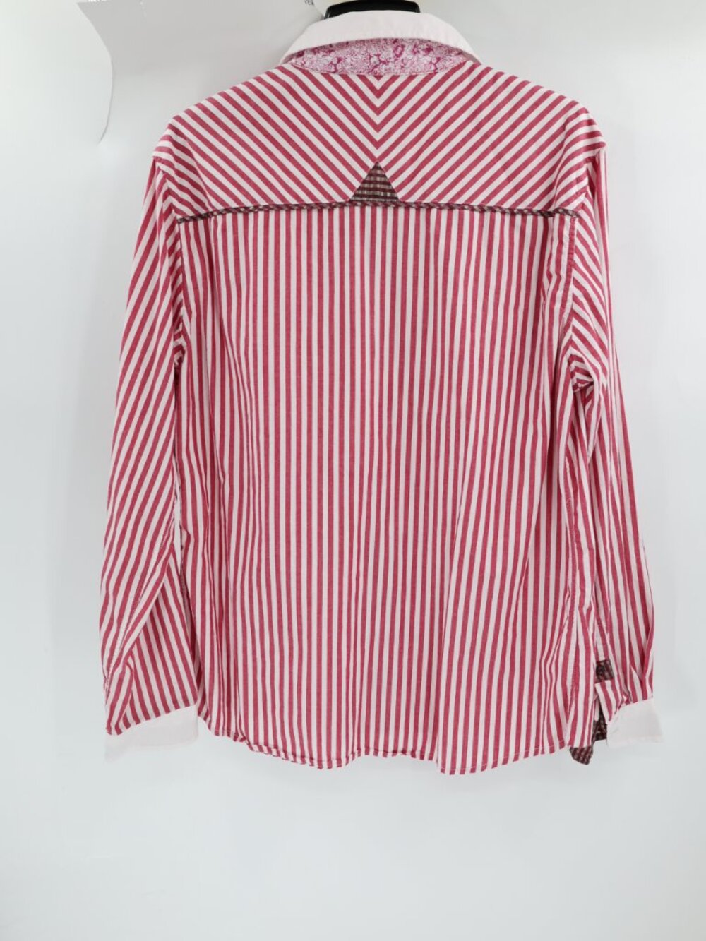 Rock Roll N Soul Shirt Men XL Cotton Button Up Long Sleeve Striped contrast trim - Picture 8 of 12